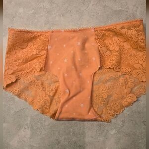 PINK Victoria's Secret Orange Lace Star Panties. X Small. New With Tags